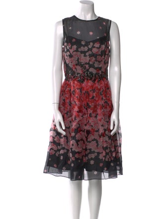 Teri Jon by Rickie Freeman Silk Midi Length Dress