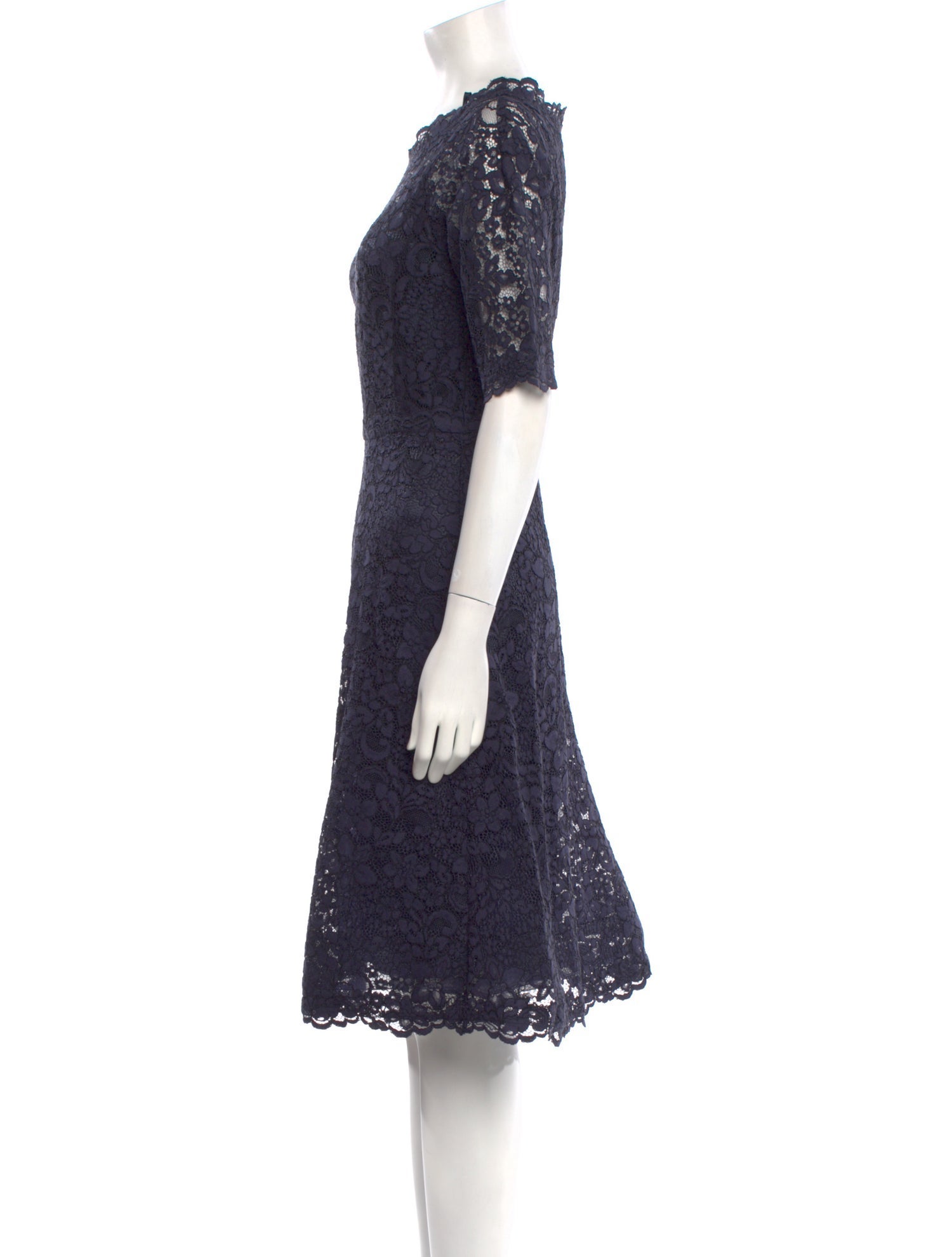 Teri Jon by Rickie Freeman Lace Pattern Knee-Length Dress