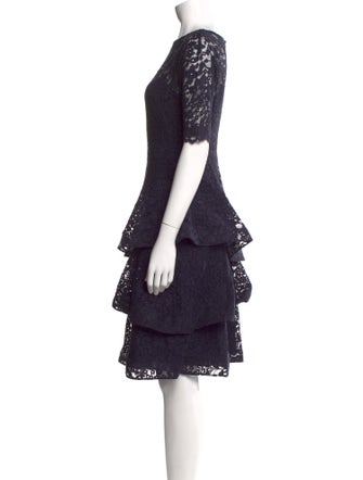 Teri Jon by Rickie Freeman Lace Pattern Knee-Length Dress