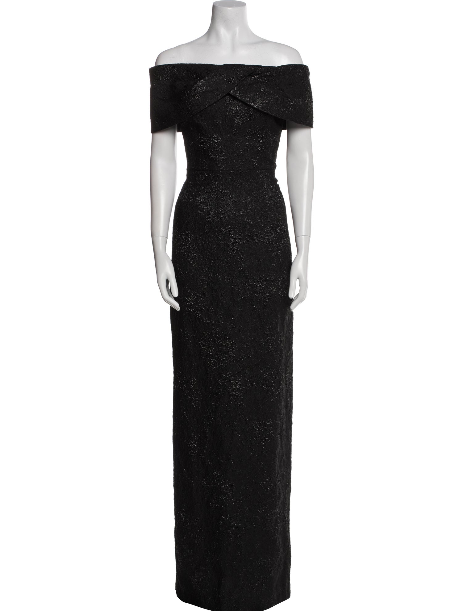 Teri Jon by Rickie Freeman Off-The-Shoulder Long Dress