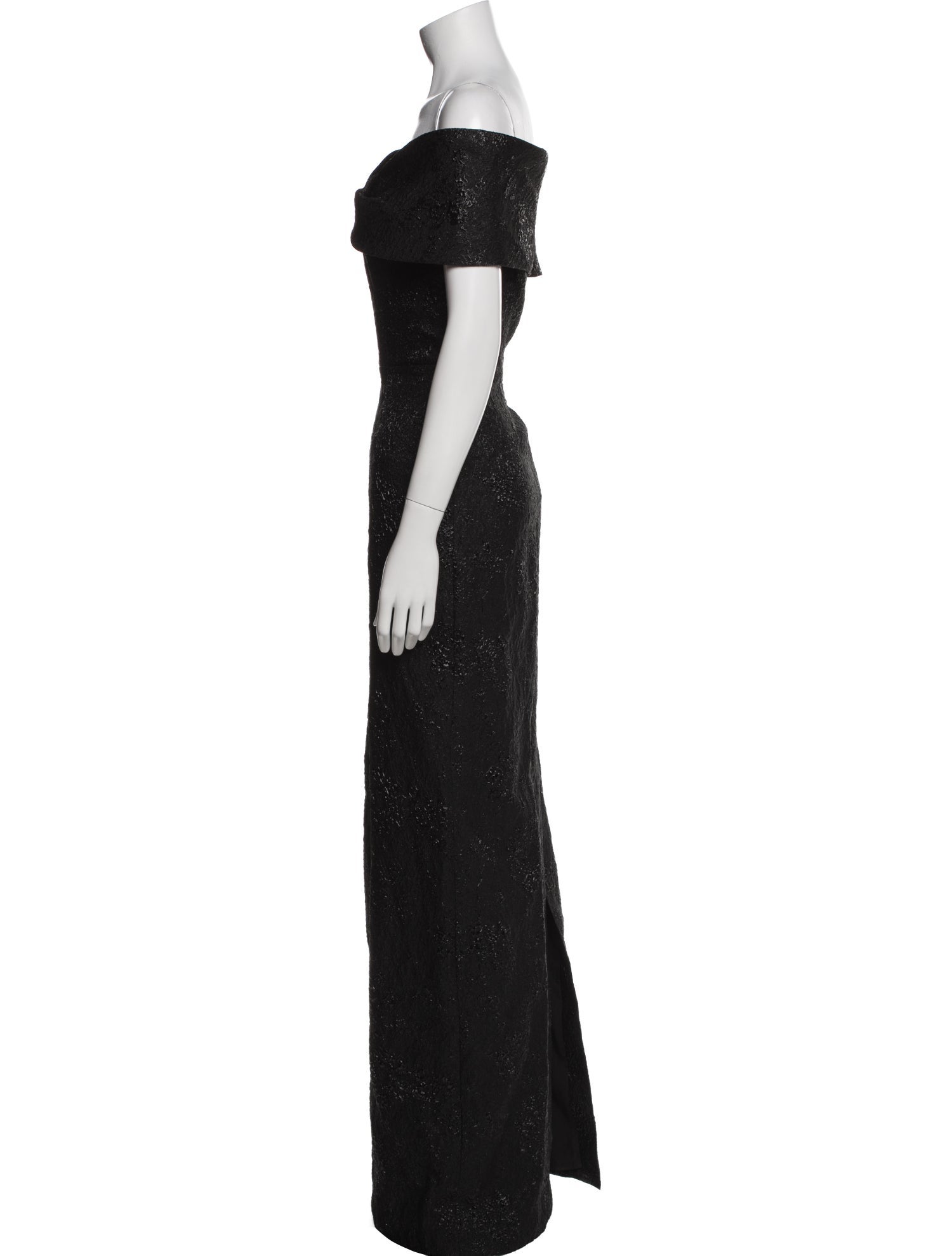 Teri Jon by Rickie Freeman Off-The-Shoulder Long Dress