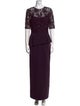 Teri Jon by Rickie Freeman Crew Neck Long Dress