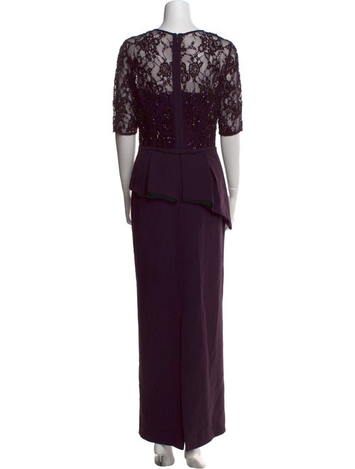 Teri Jon by Rickie Freeman Crew Neck Long Dress