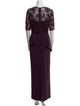 Teri Jon by Rickie Freeman Crew Neck Long Dress