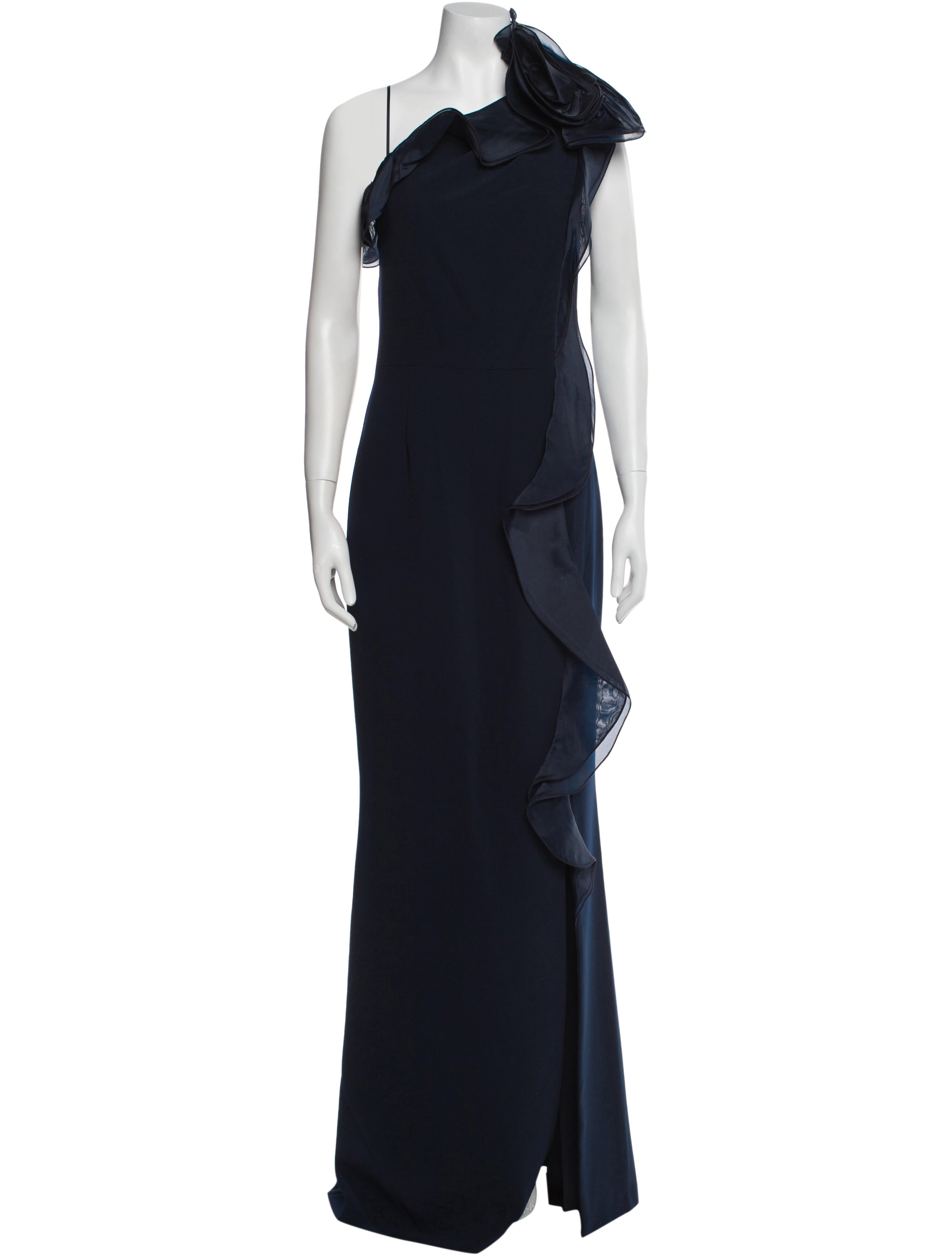 Teri Jon by Rickie Freeman One-Shoulder Long Dress