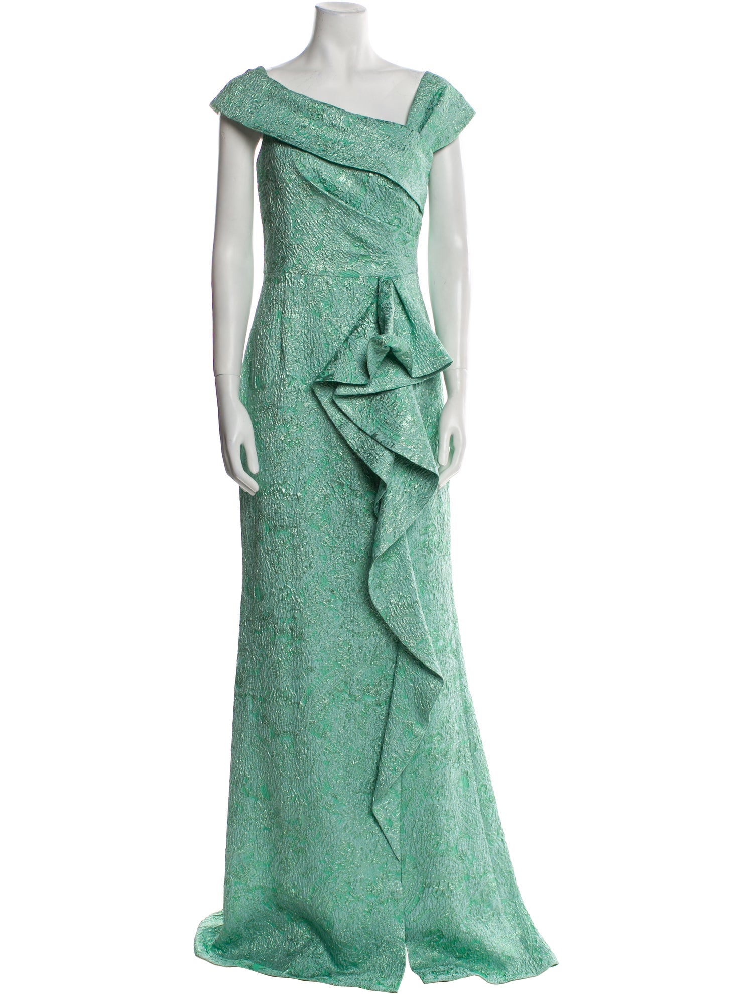 Teri Jon by Rickie Freeman One-Shoulder Long Dress