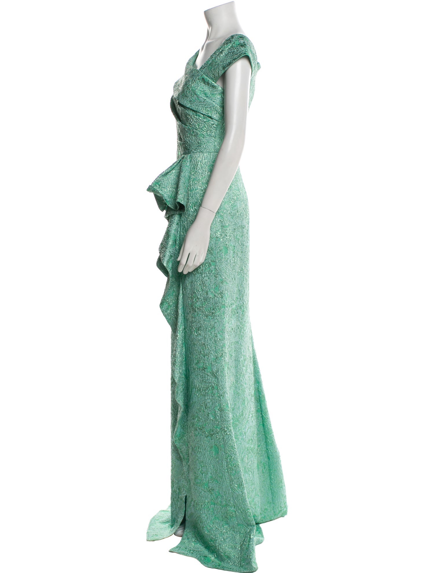 Teri Jon by Rickie Freeman One-Shoulder Long Dress