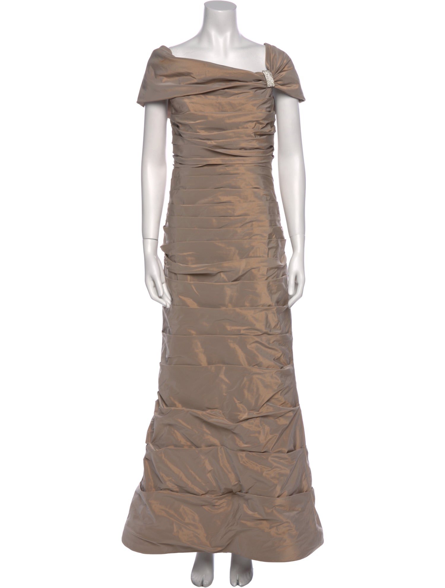 Teri Jon by Rickie Freeman One-Shoulder Long Dress