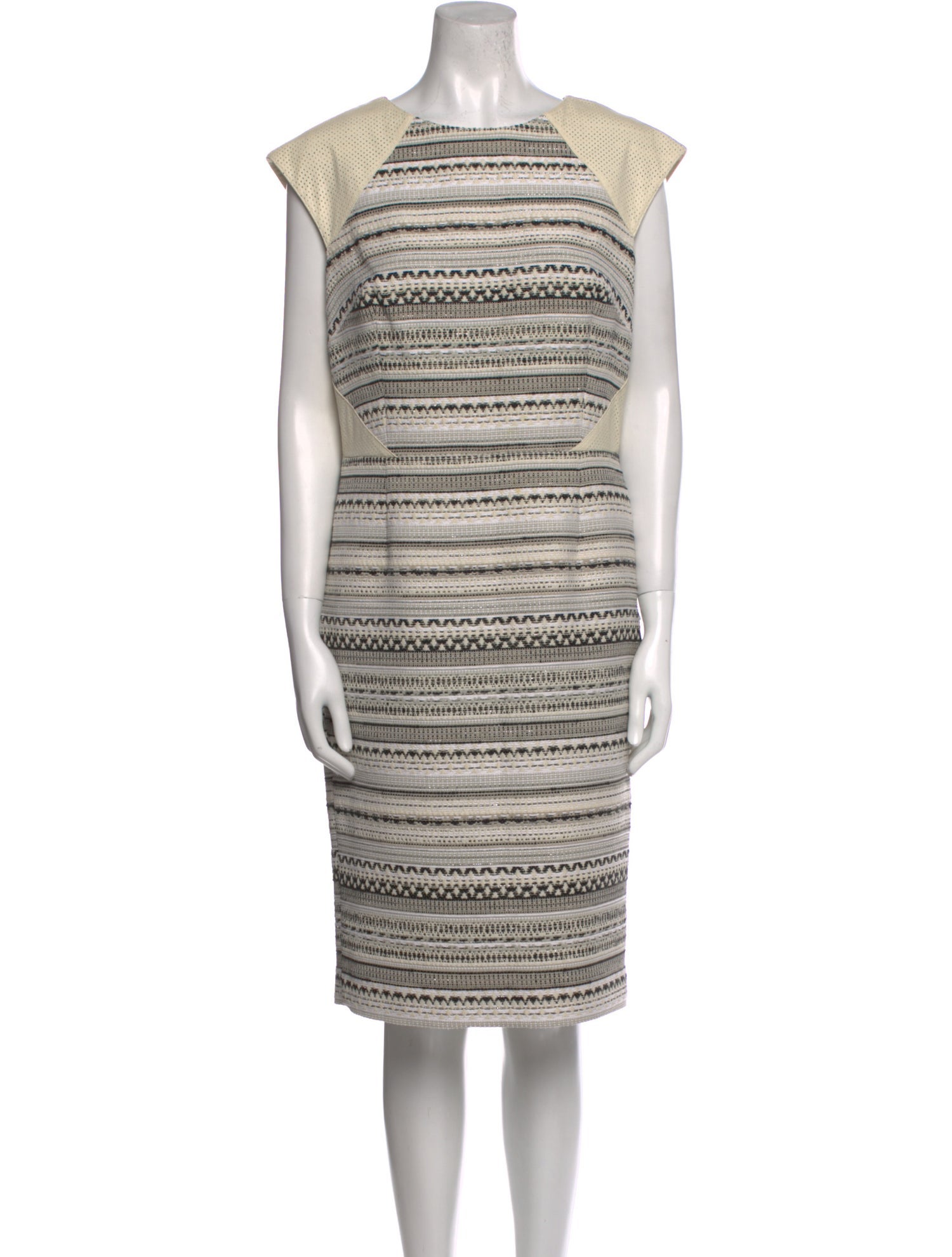 Teri Jon by Rickie Freeman Striped Knee-Length Dress