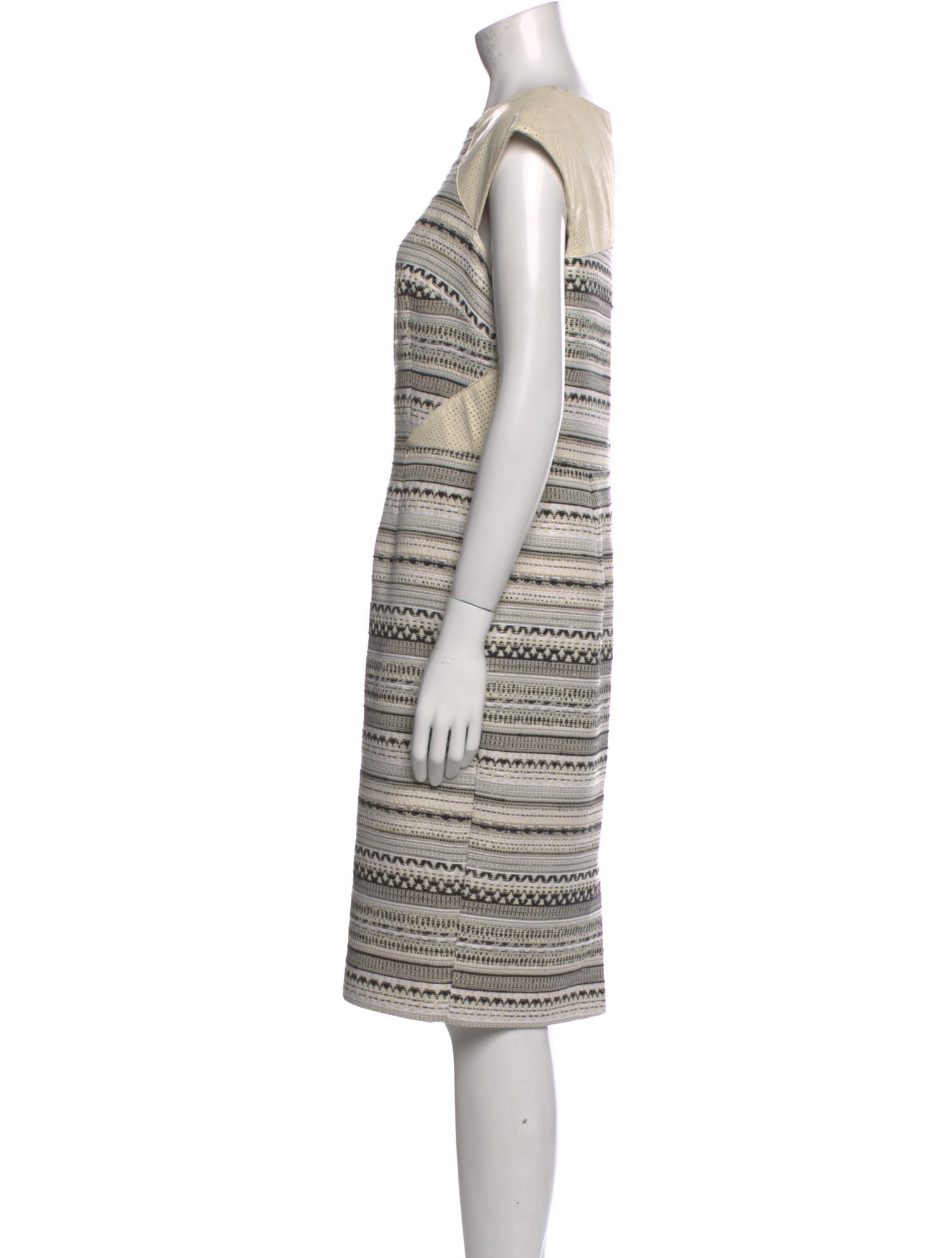 Teri Jon by Rickie Freeman Striped Knee-Length Dress