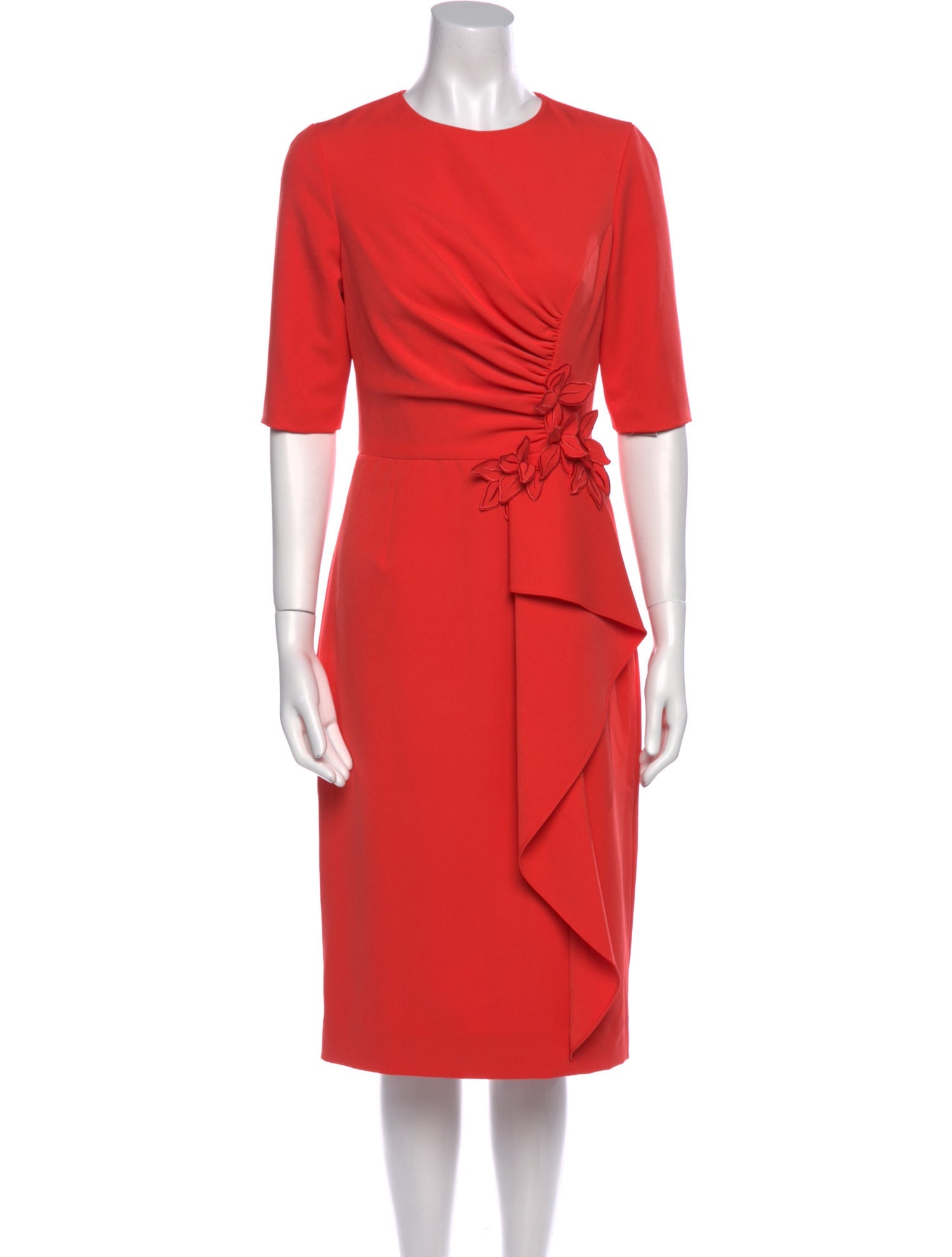 Teri Jon by Rickie Freeman Crew Neck Midi Length Dress w/ Tags