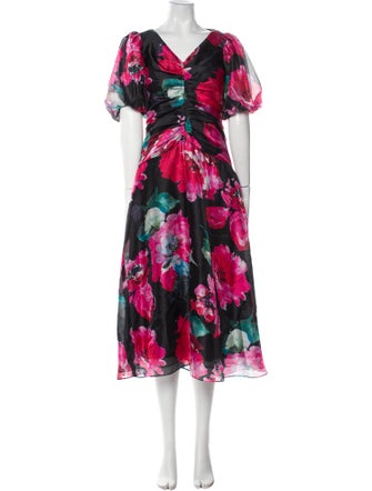 Teri Jon by Rickie Freeman Floral Print Long Dress