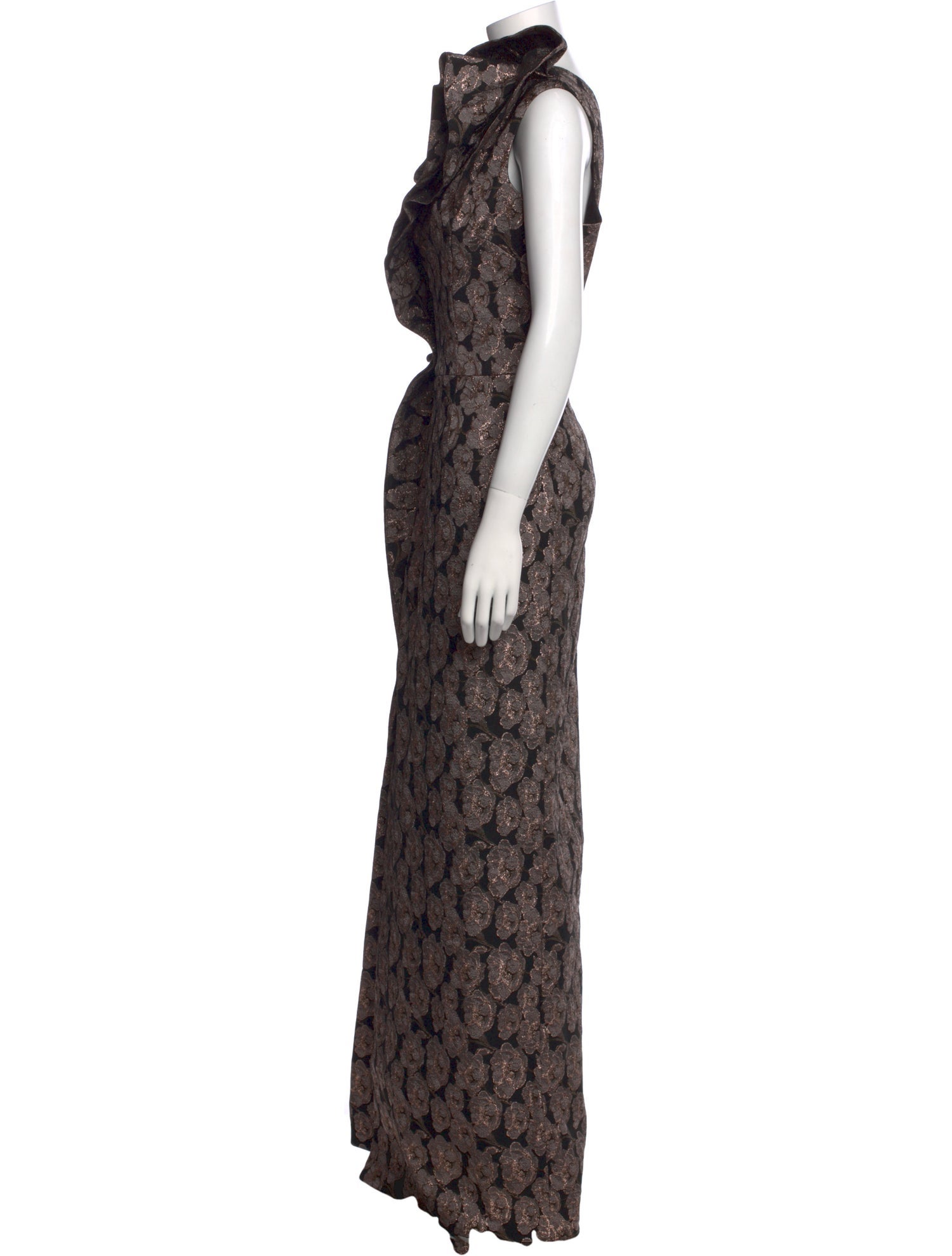 Teri Jon by Rickie Freeman Floral Print Long Dress w/ Tags