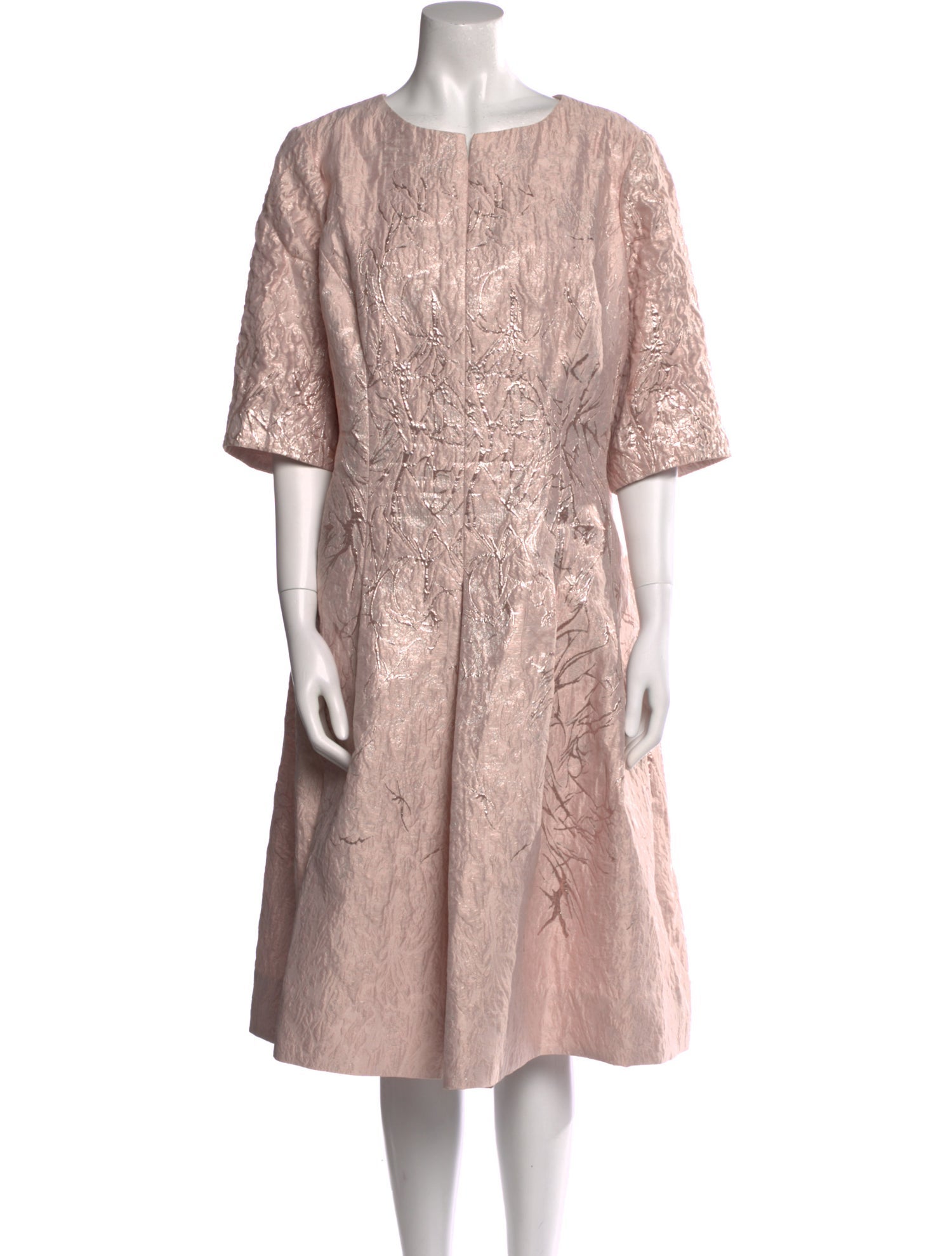 Teri Jon by Rickie Freeman Scoop Neck Midi Length Dress