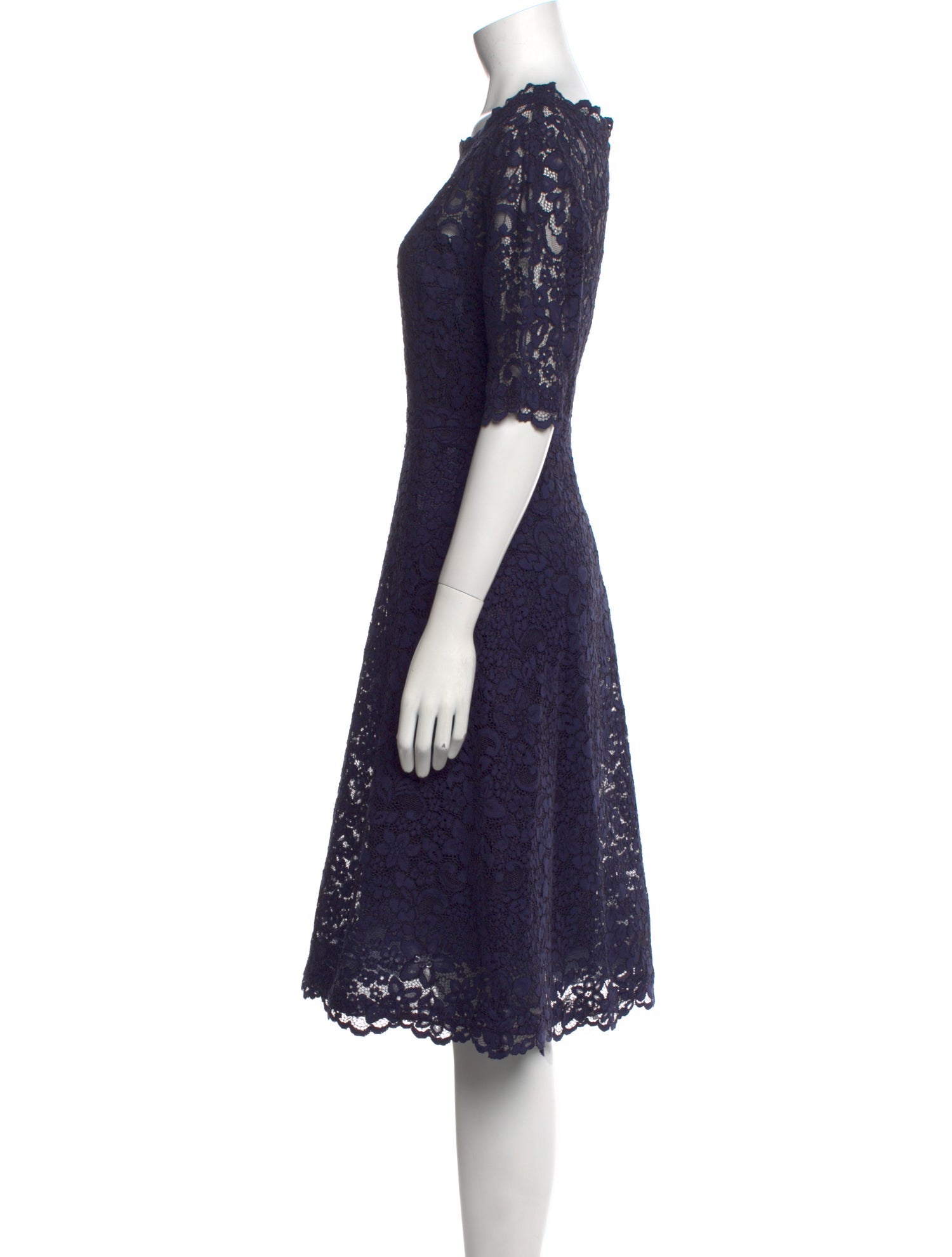 Teri Jon by Rickie Freeman Lace Pattern Mini Dress