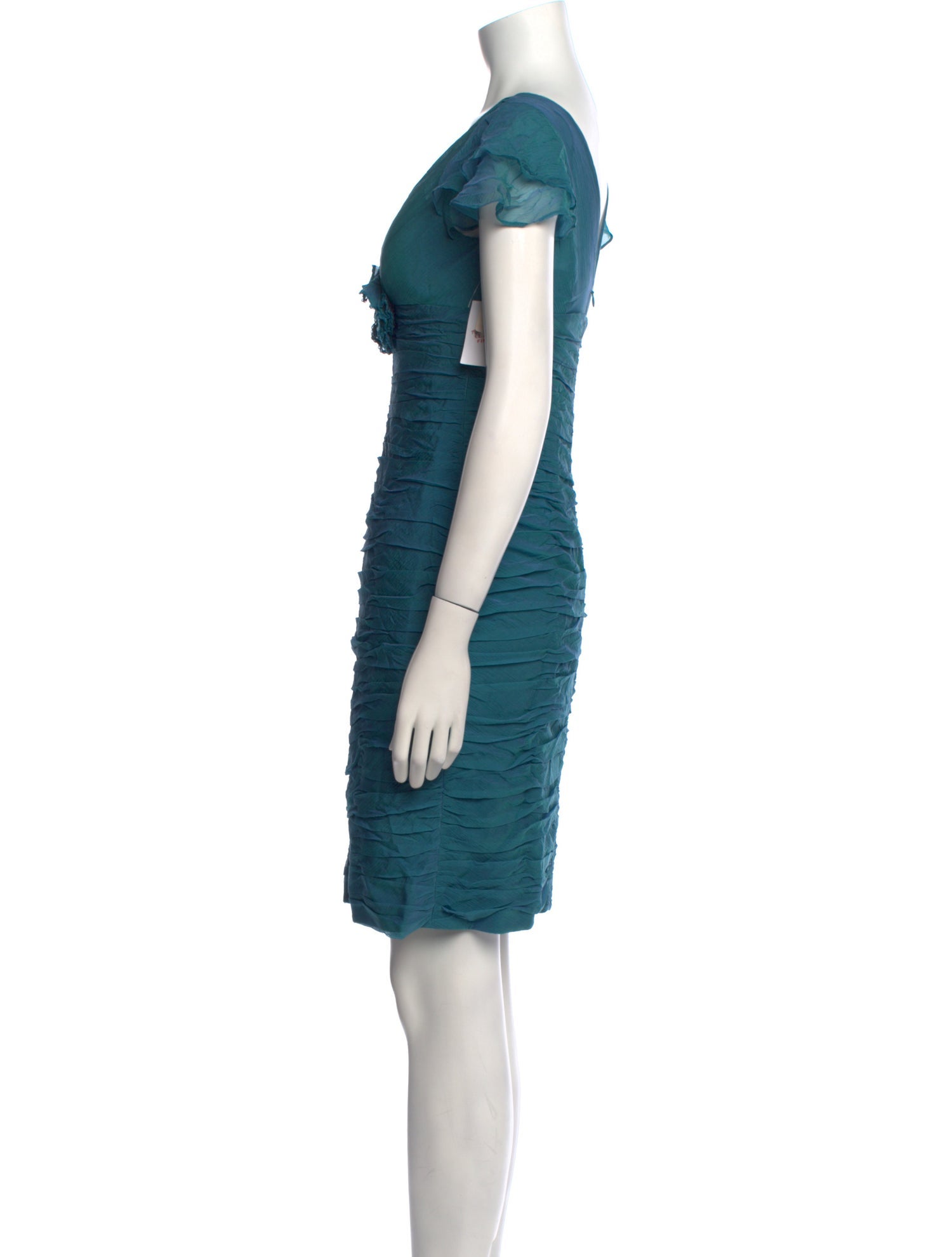 Teri Jon by Rickie Freeman Silk Knee-Length Dress