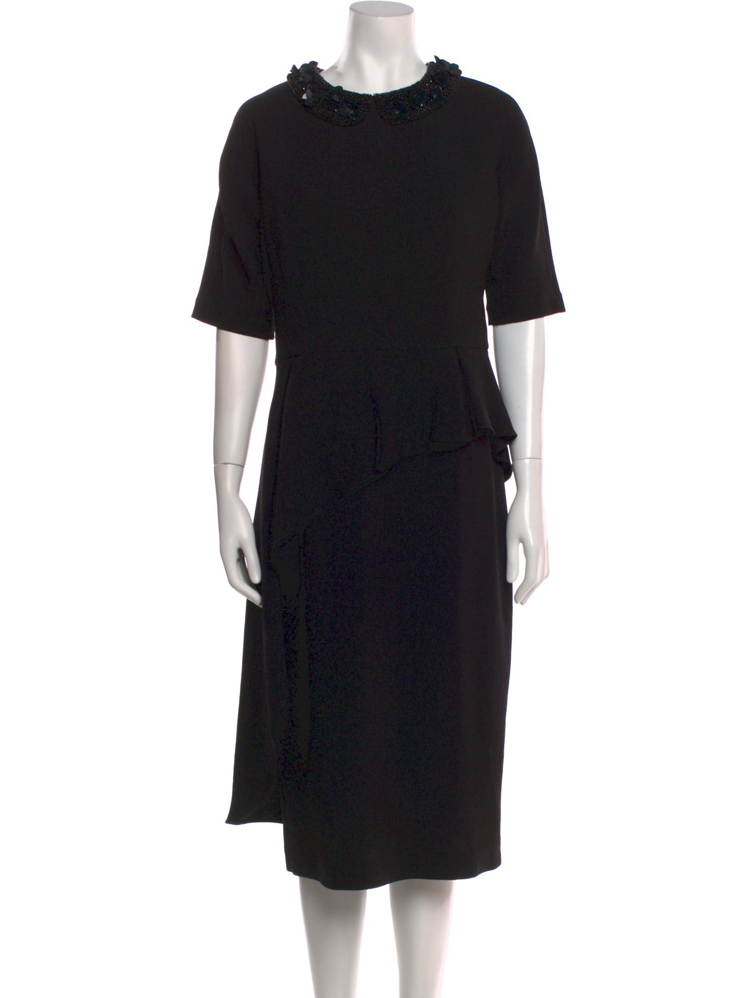 Teri Jon by Rickie Freeman Crew Neck Midi Length Dress