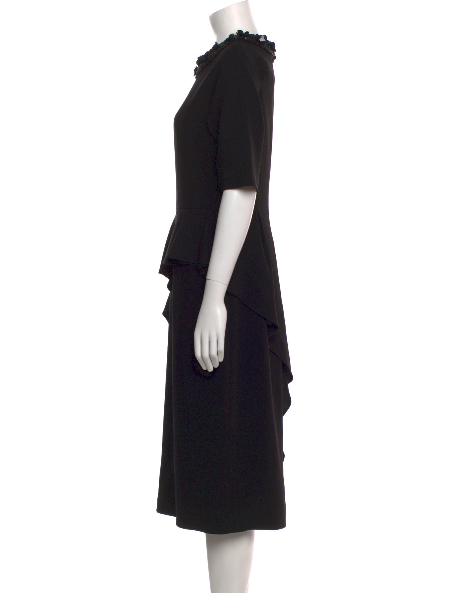Teri Jon by Rickie Freeman Crew Neck Midi Length Dress