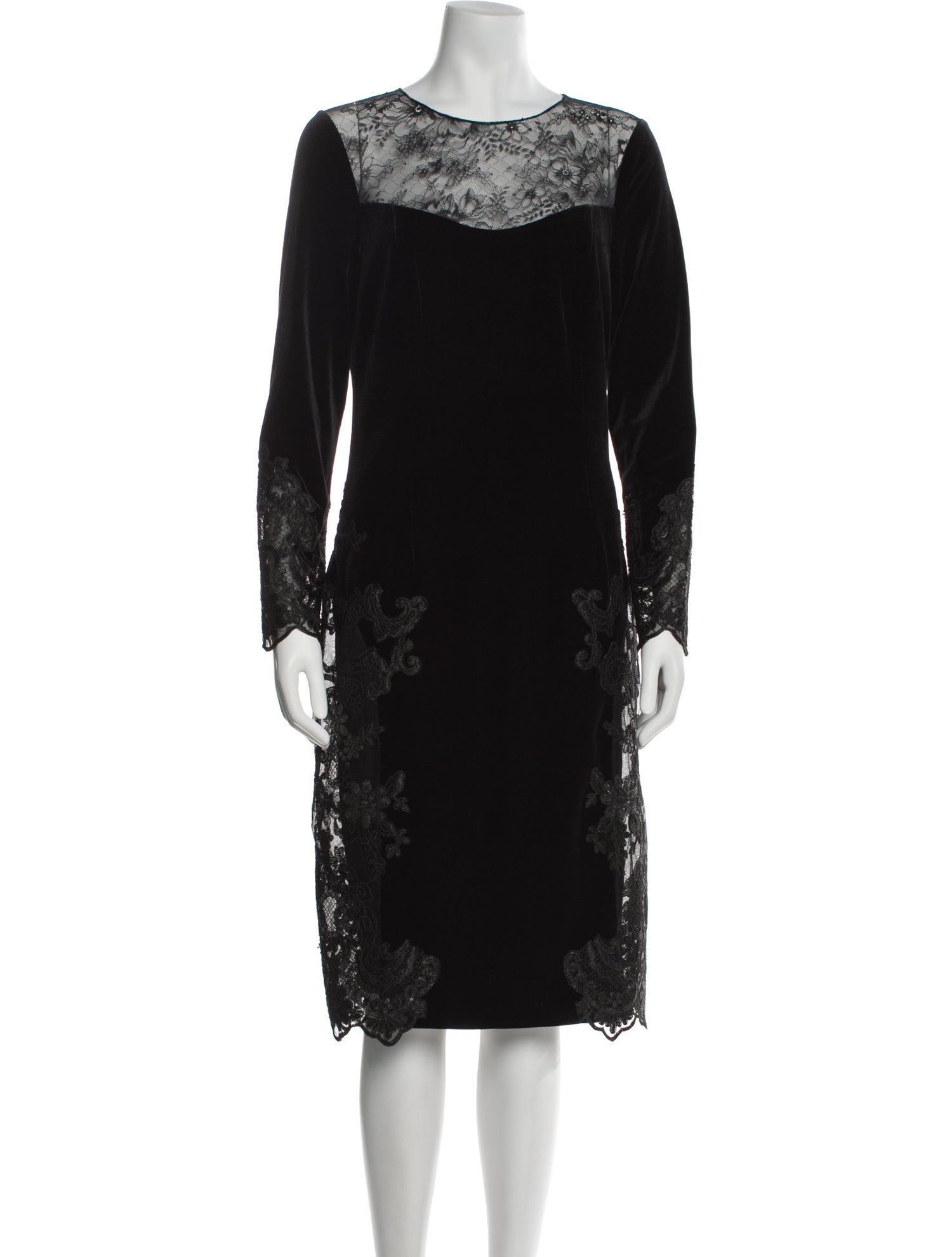 Teri Jon by Rickie Freeman Bateau Neckline Midi Length Dress