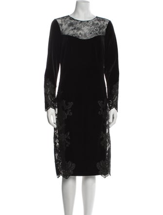 Teri Jon by Rickie Freeman Bateau Neckline Midi Length Dress