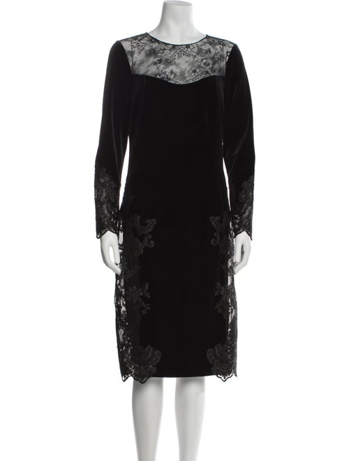 Teri Jon by Rickie Freeman Bateau Neckline Midi Length Dress