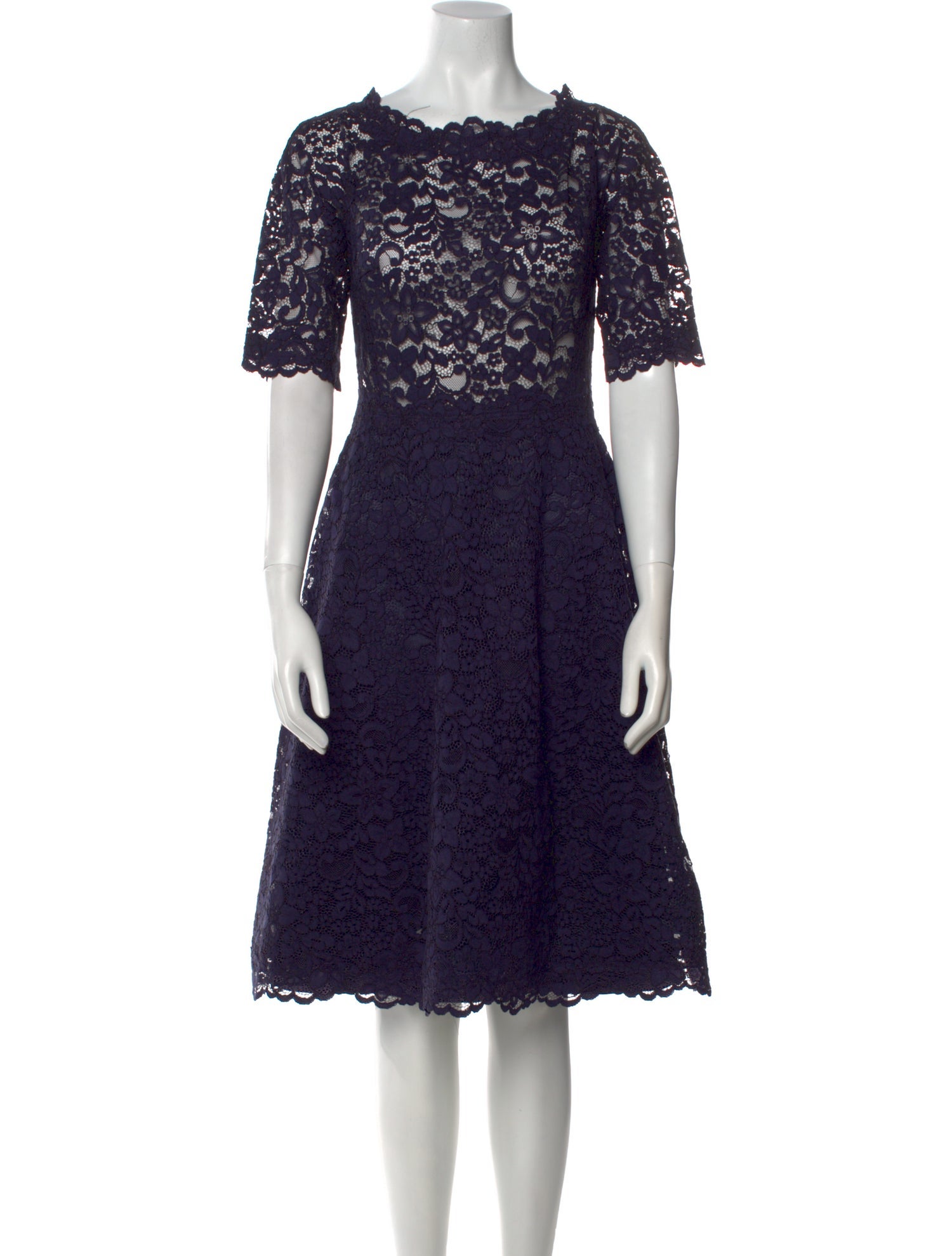 Teri Jon by Rickie Freeman Lace Pattern Knee-Length Dress