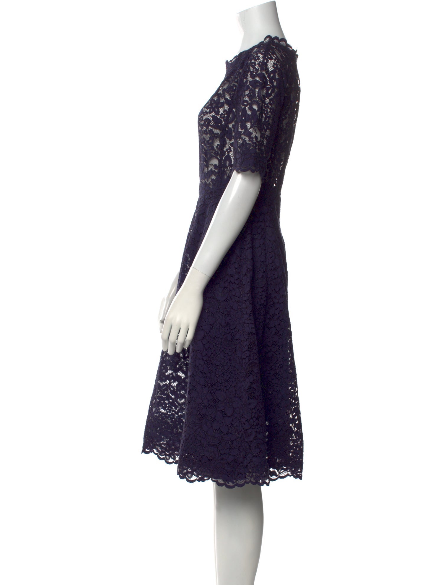 Teri Jon by Rickie Freeman Lace Pattern Knee-Length Dress
