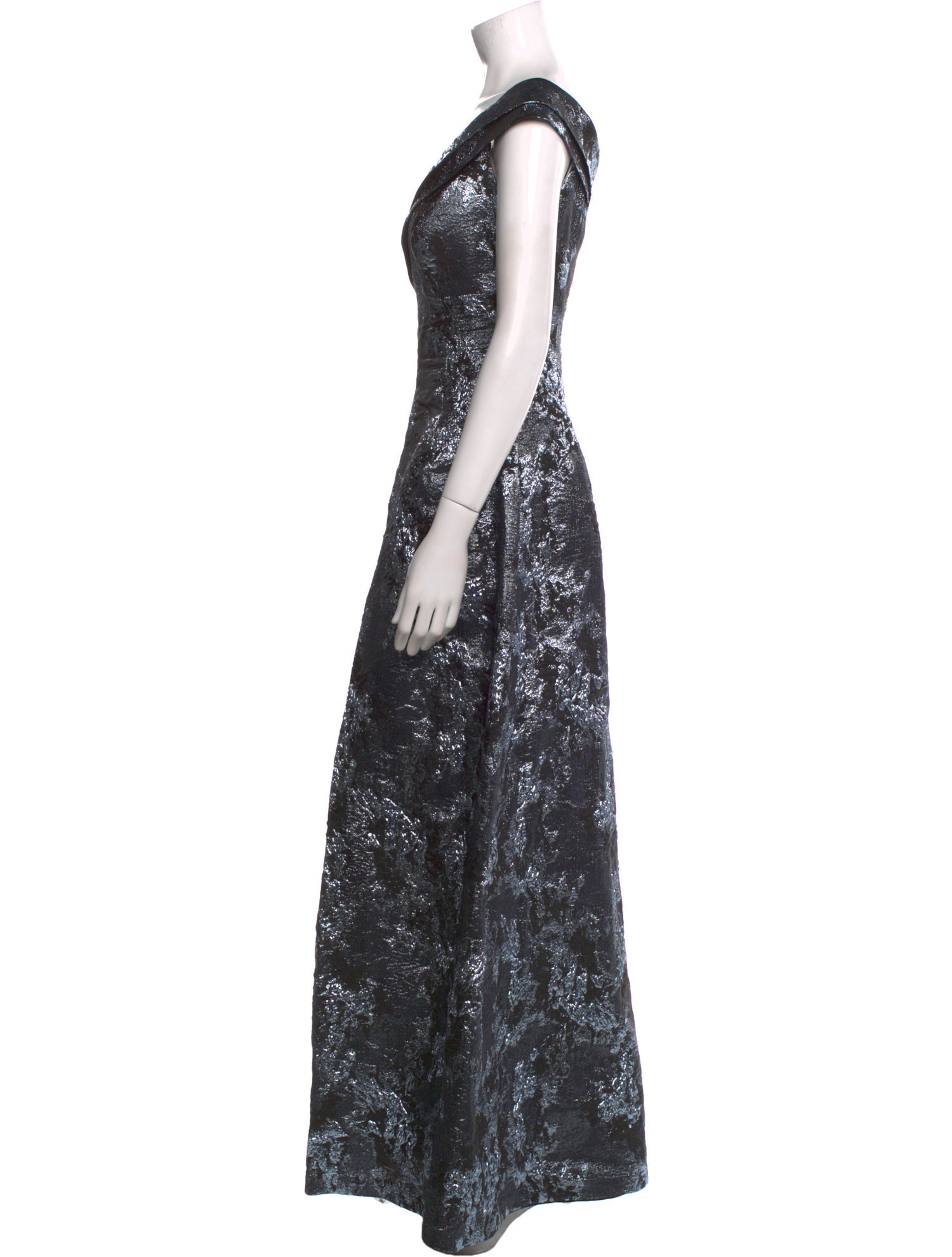 Teri Jon by Rickie Freeman V-Neck Long Dress