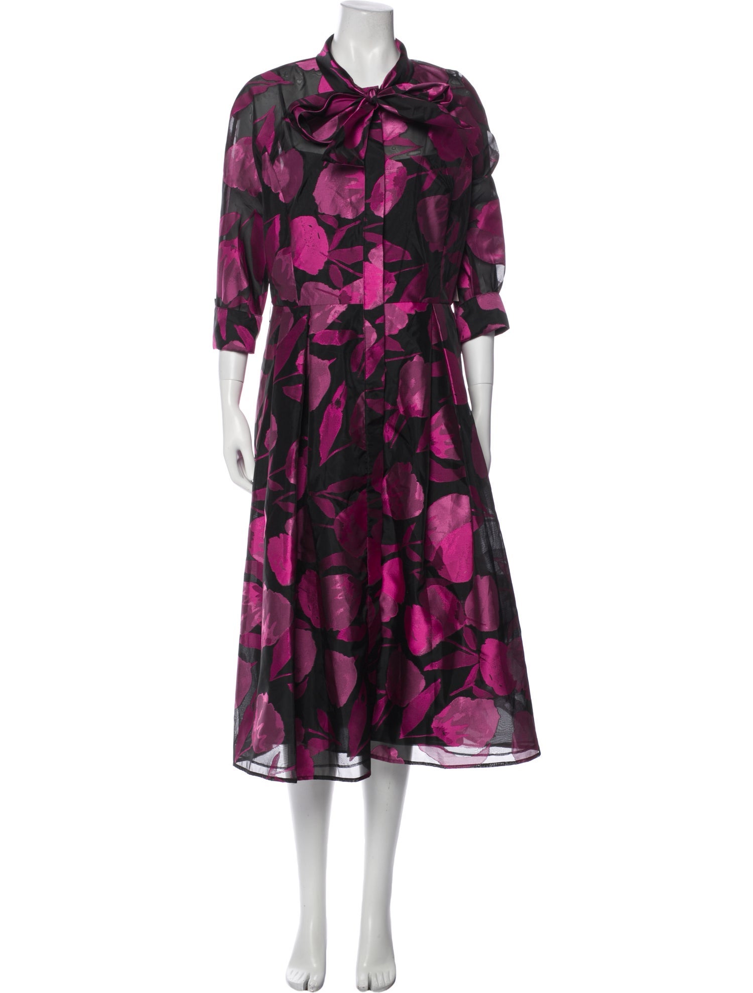 Teri Jon by Rickie Freeman Floral Print Midi Length Dress