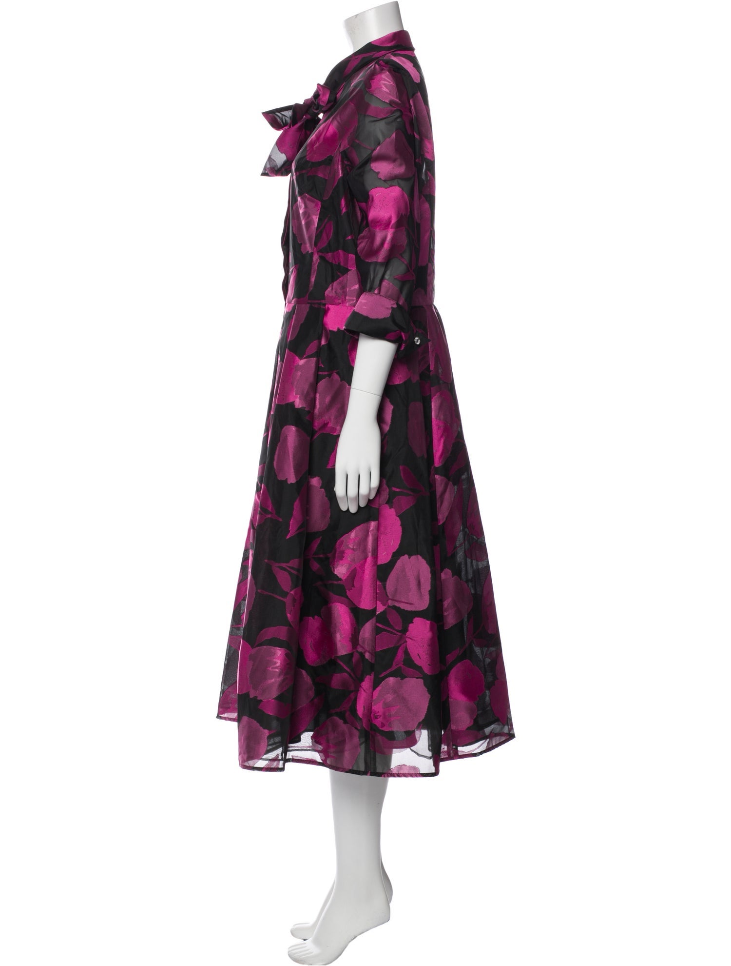 Teri Jon by Rickie Freeman Floral Print Midi Length Dress