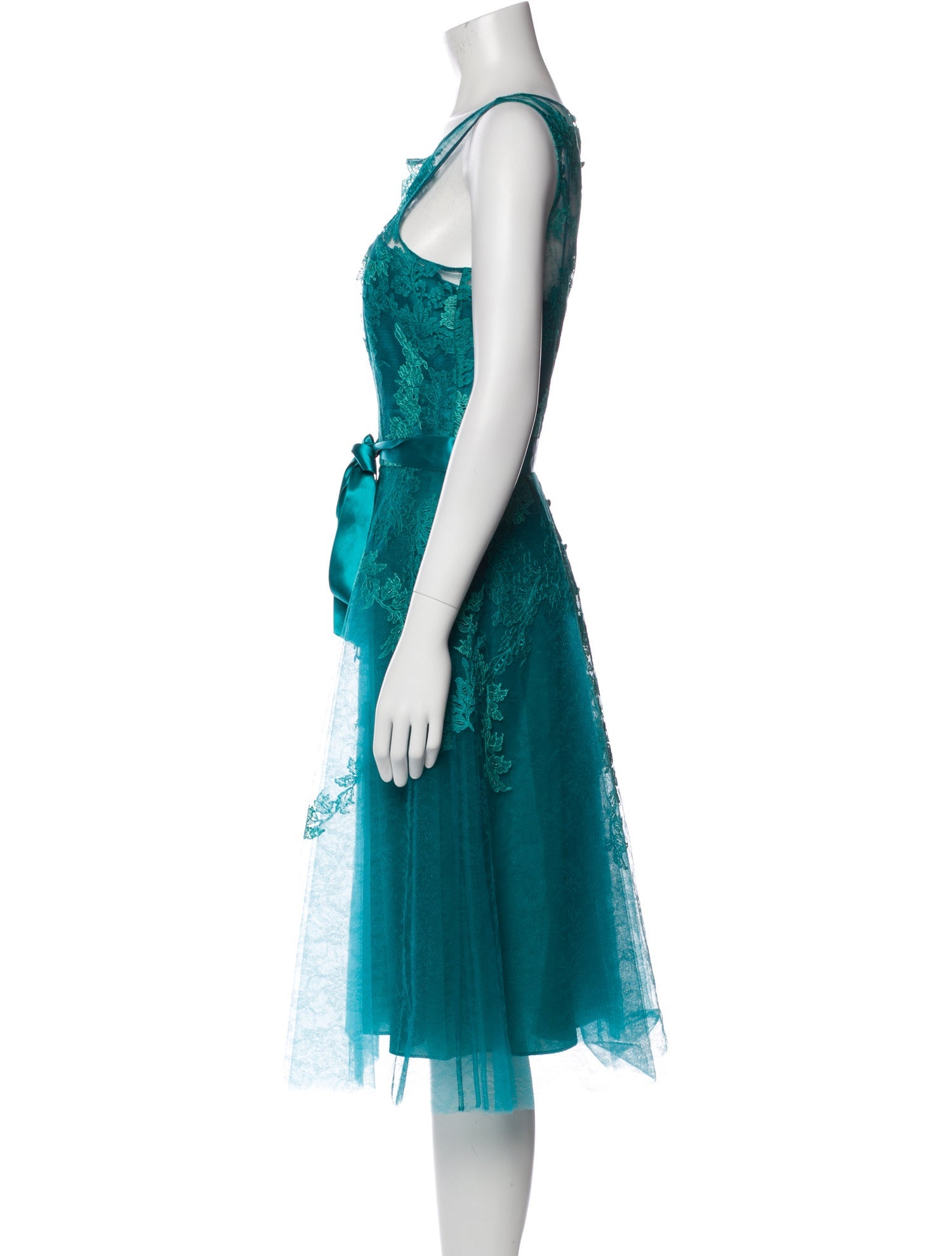 Teri Jon by Rickie Freeman Lace Pattern Knee-Length Dress