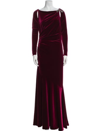 Teri Jon by Rickie Freeman Bateau Neckline Long Dress