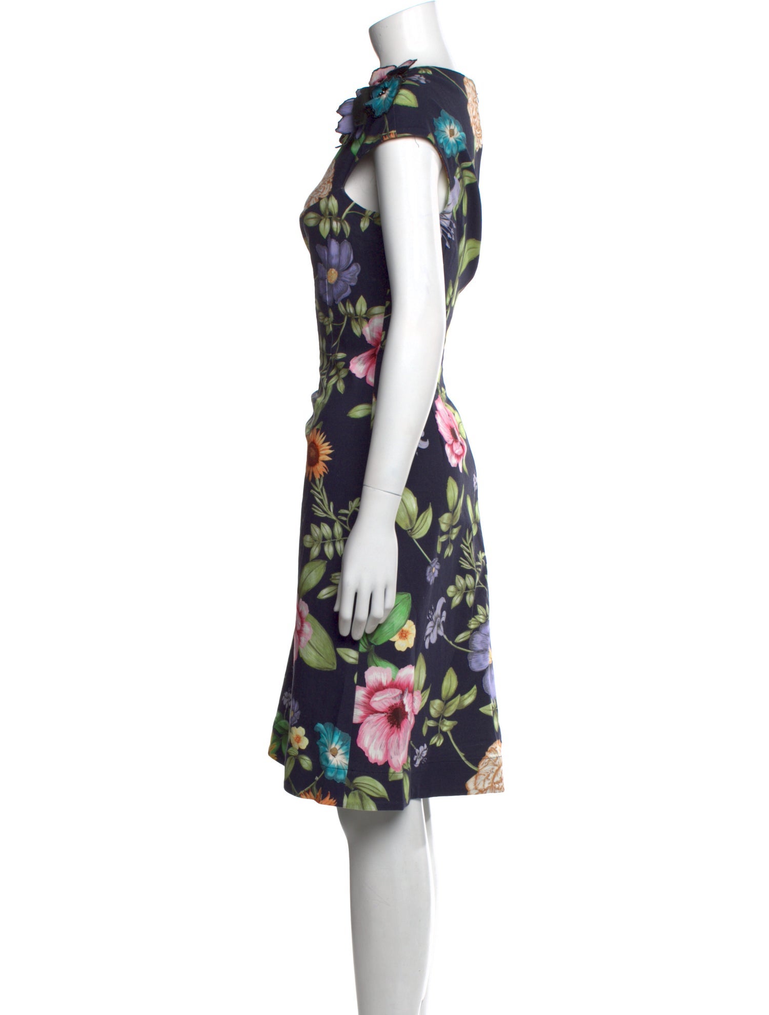 Teri Jon by Rickie Freeman Floral Print Knee-Length Dress