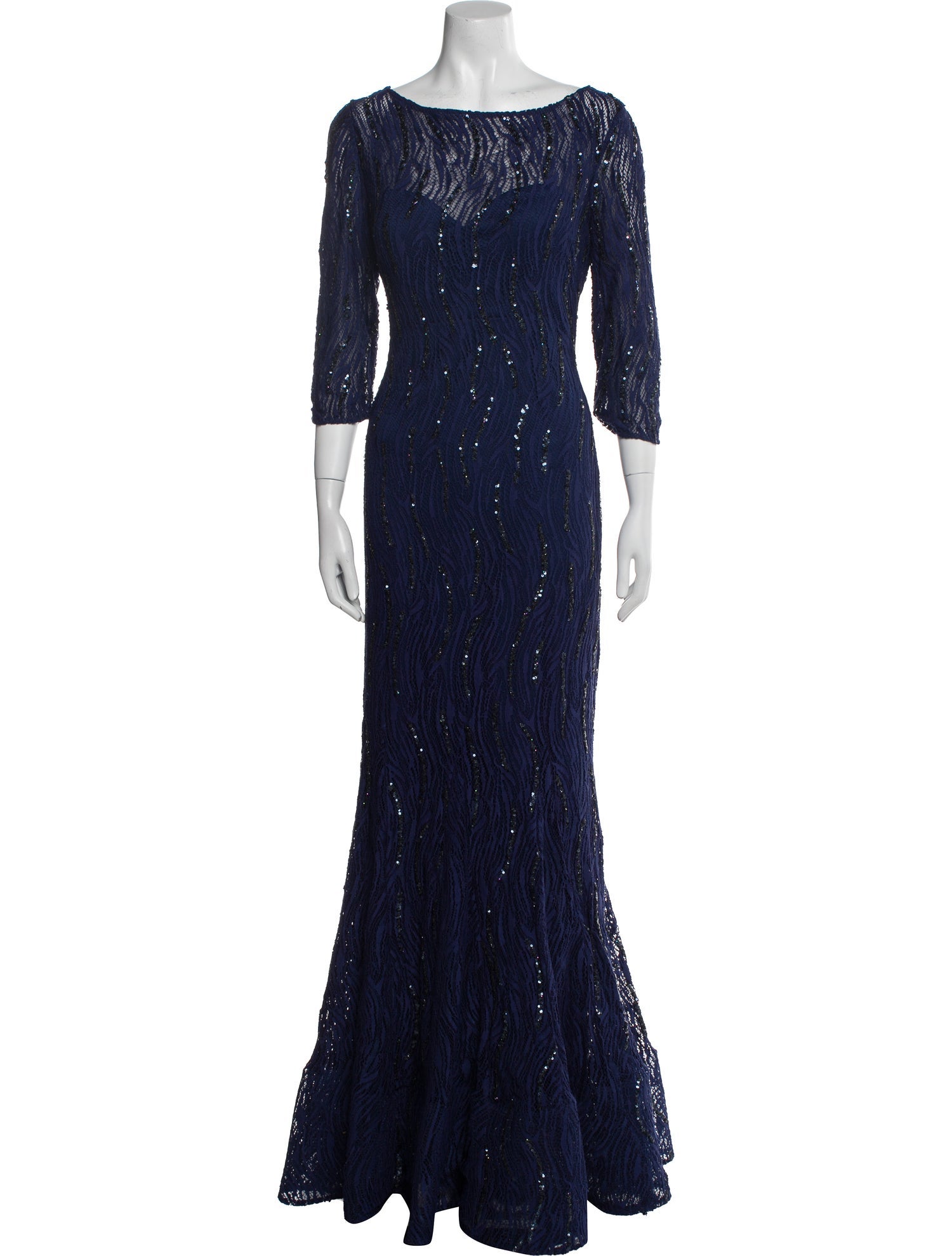 Teri Jon by Rickie Freeman Scoop Neck Long Dress