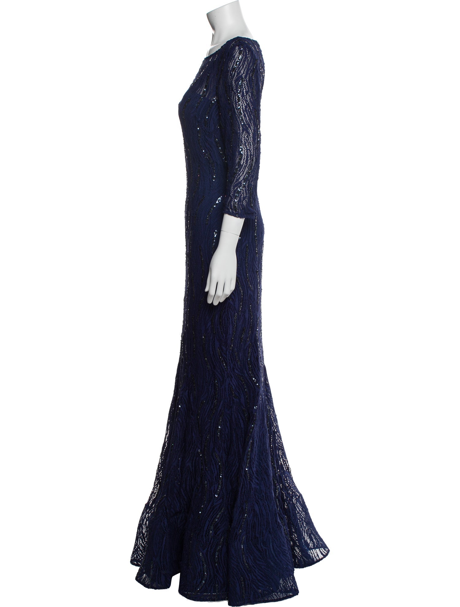 Teri Jon by Rickie Freeman Scoop Neck Long Dress