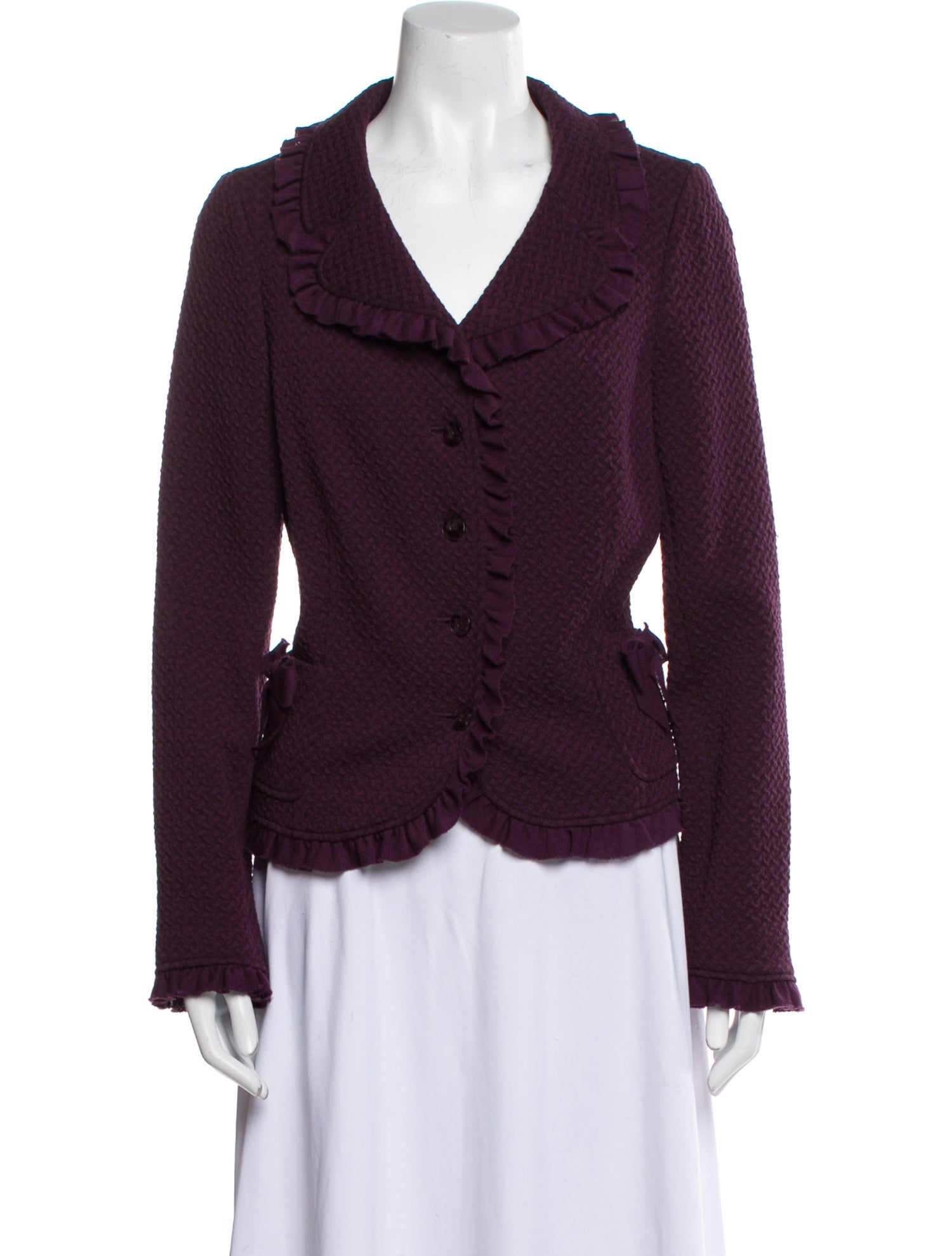 Teri Jon by Rickie Freeman Wool Tweed Pattern Evening Jacket