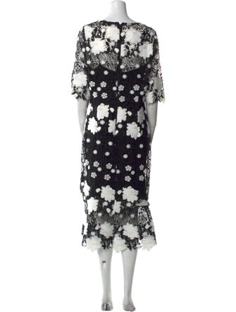 Teri Jon by Rickie Freeman Floral Print Midi Length Dress