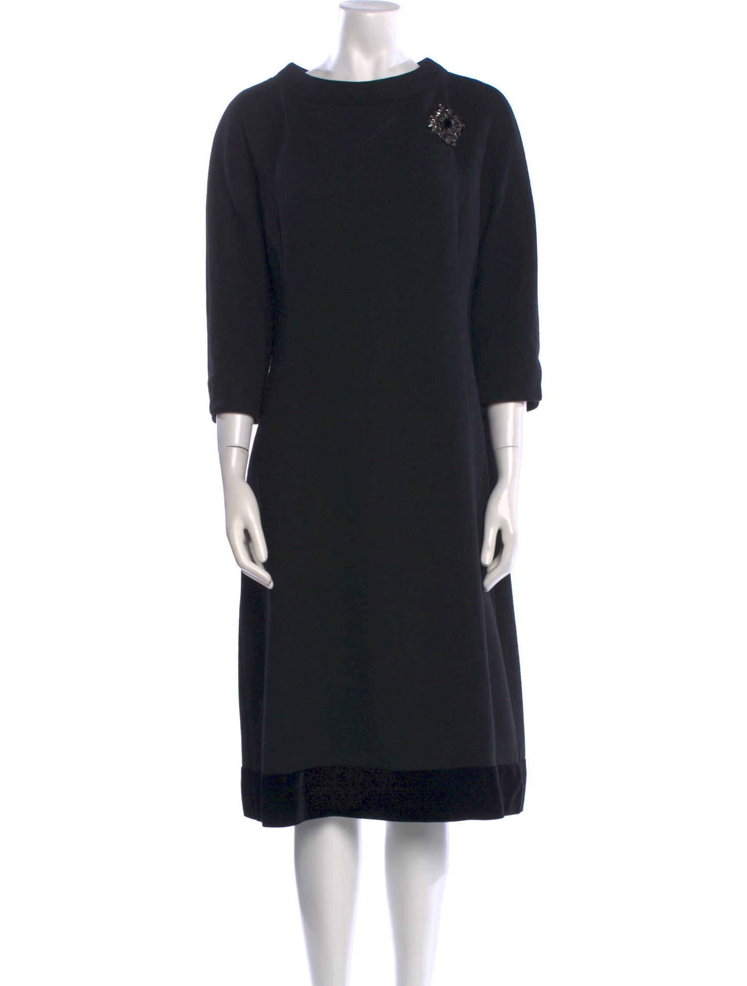 Teri Jon by Rickie Freeman Wool Midi Length Dress