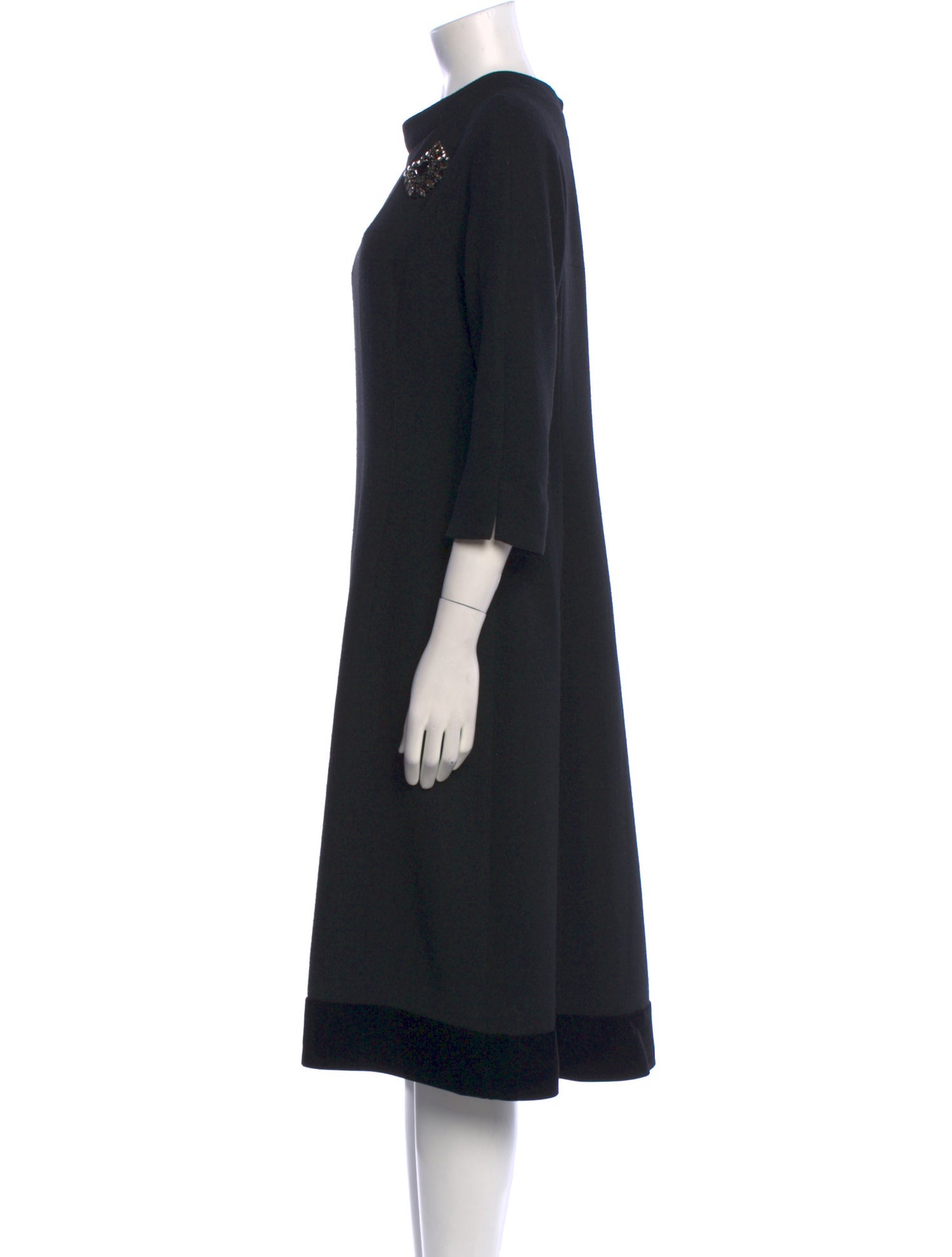 Teri Jon by Rickie Freeman Wool Midi Length Dress