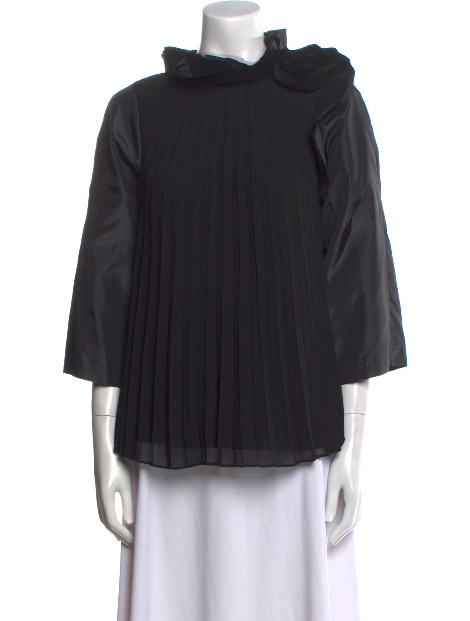 Teri Jon by Rickie Freeman Cowl Neck Three-Quarter Sleeve Blouse w/ Tags