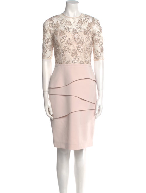 Teri Jon by Rickie Freeman Crew Neck Mini Dress