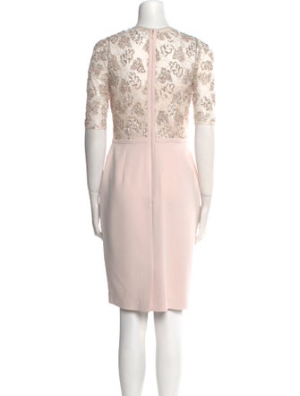 Teri Jon by Rickie Freeman Crew Neck Mini Dress