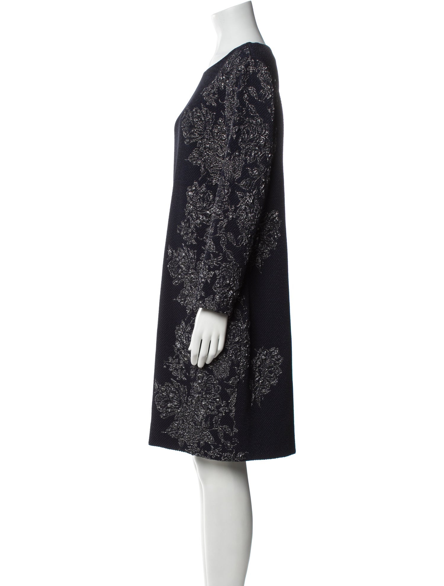 Teri Jon by Rickie Freeman Scoop Neck Knee-Length Dress