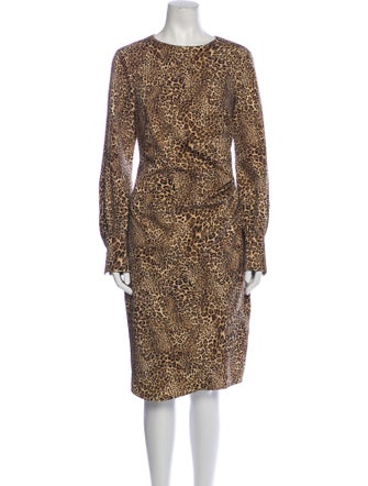 Teri Jon by Rickie Freeman Animal Print Midi Length Dress