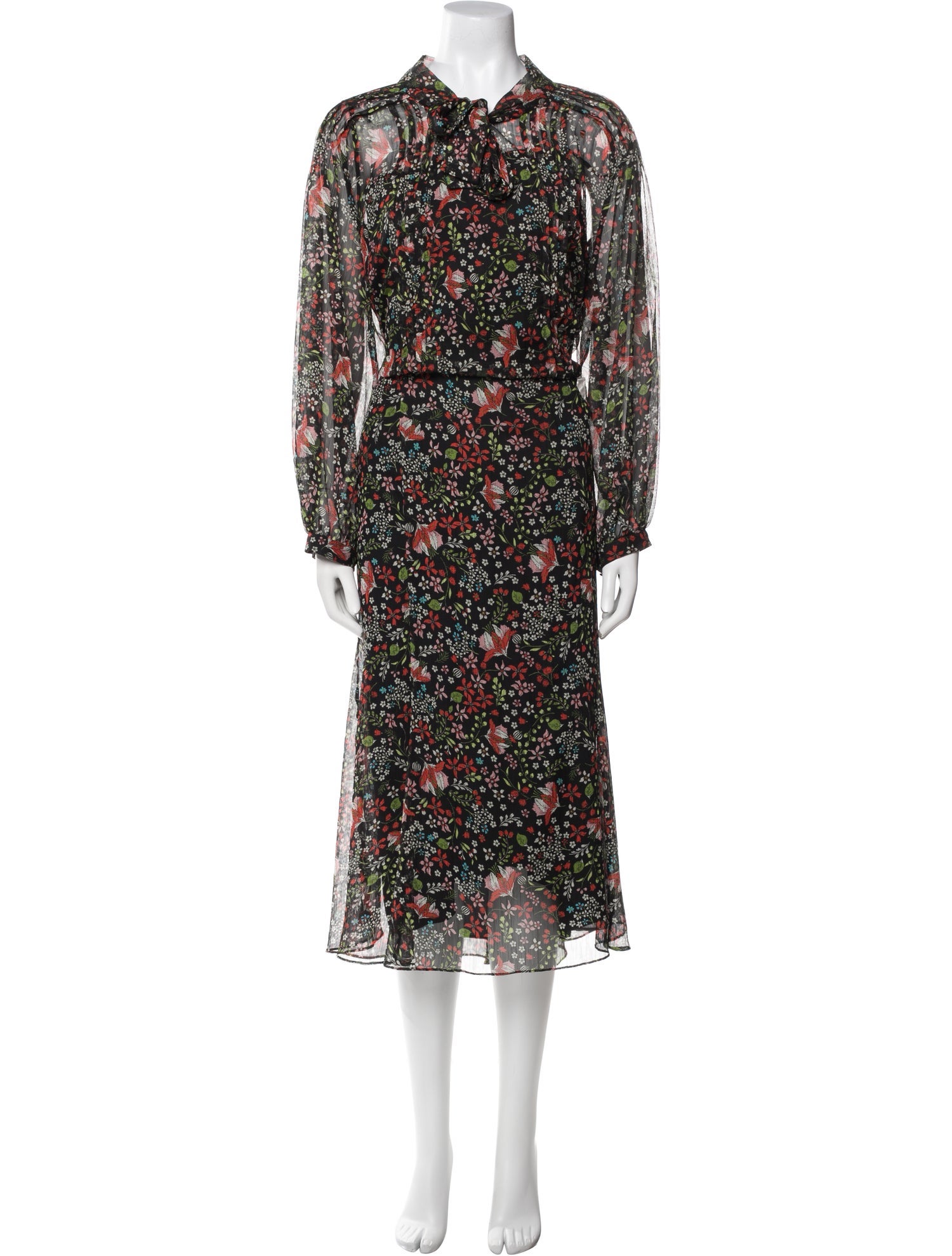Teri Jon by Rickie Freeman Floral Print Midi Length Dress