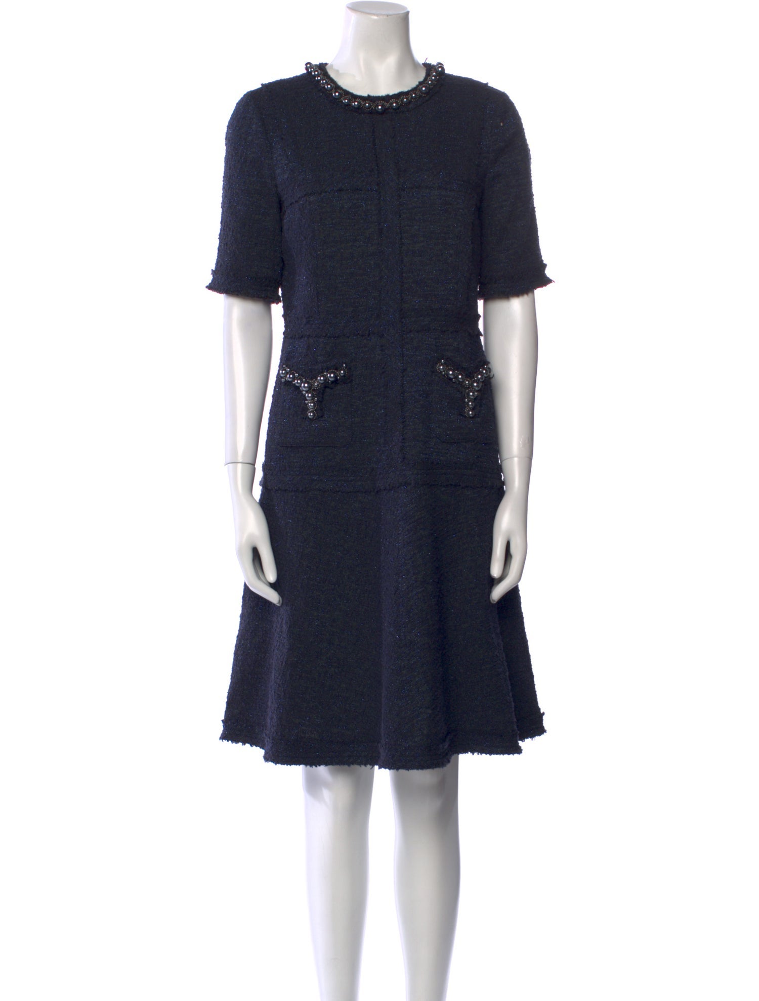 Teri Jon by Rickie Freeman Crew Neck Knee-Length Dress