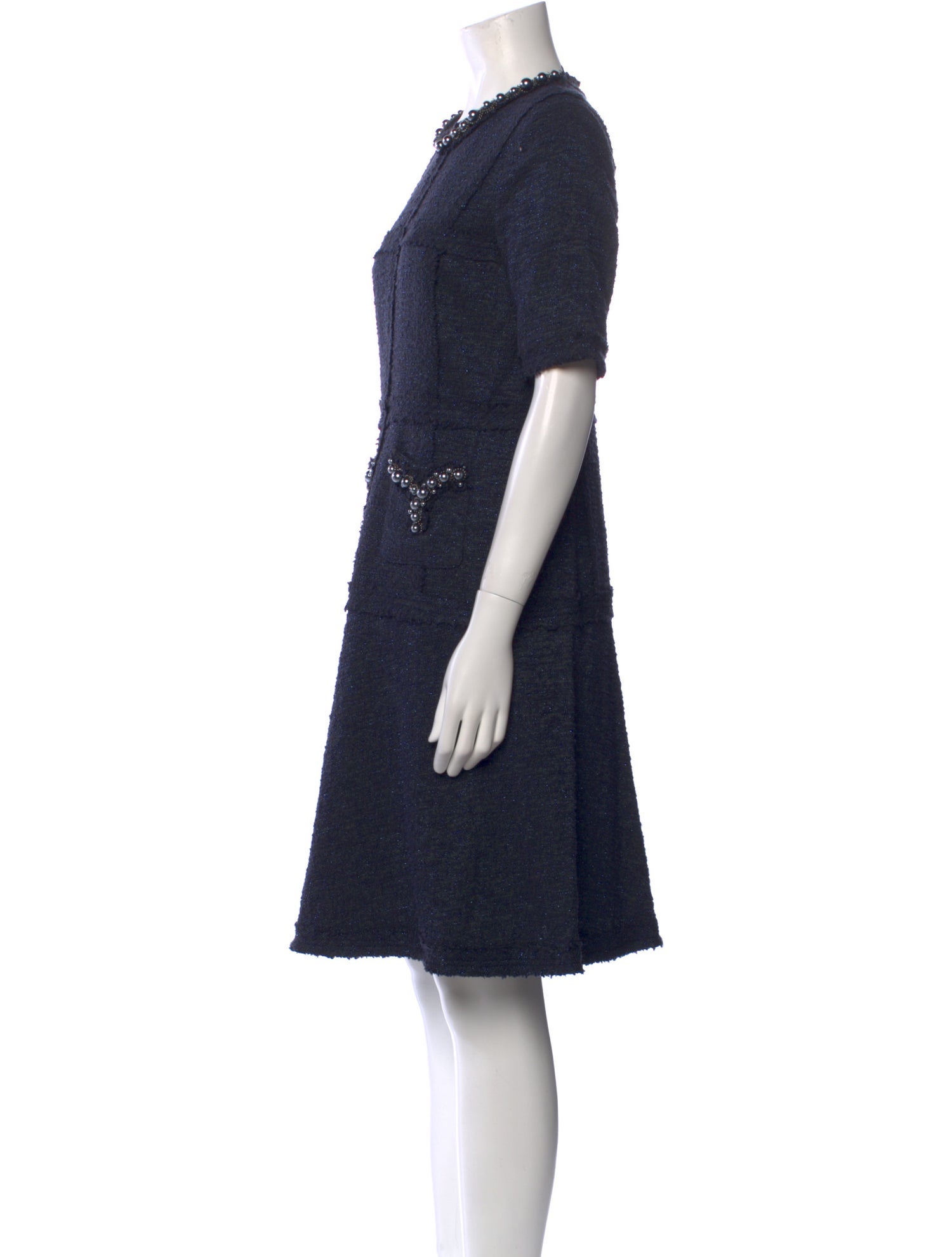 Teri Jon by Rickie Freeman Crew Neck Knee-Length Dress