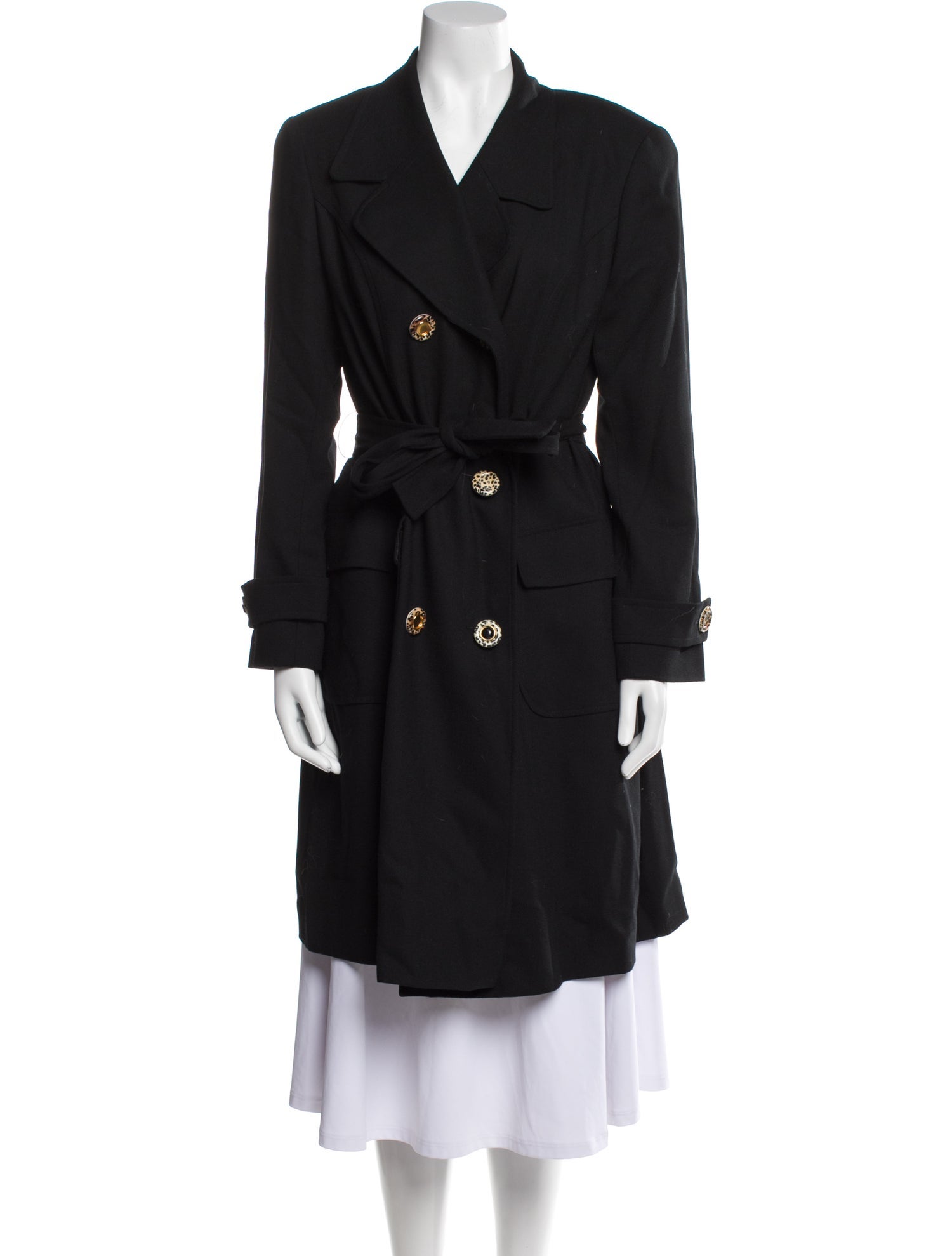 Teri Jon by Rickie Freeman Wool Trench Coat
