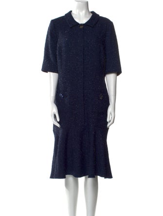 Teri Jon by Rickie Freeman Crew Neck Midi Length Dress