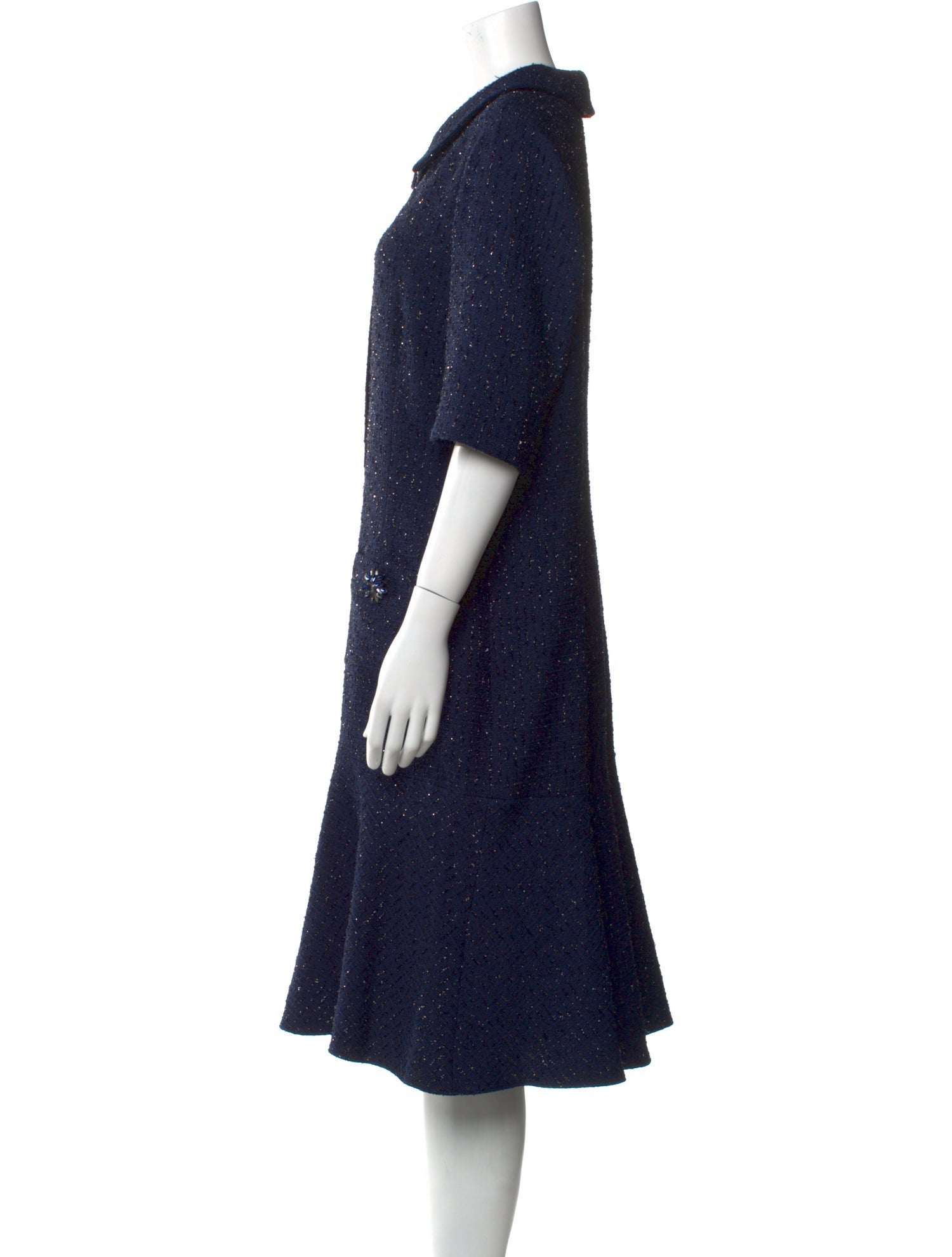 Teri Jon by Rickie Freeman Crew Neck Midi Length Dress